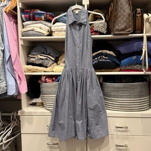 MICHAEL Michael Kors Blue Striped Midi Dress